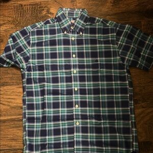 Men's Brooksbrothers  Blue and Green Plaid Shirt. Small